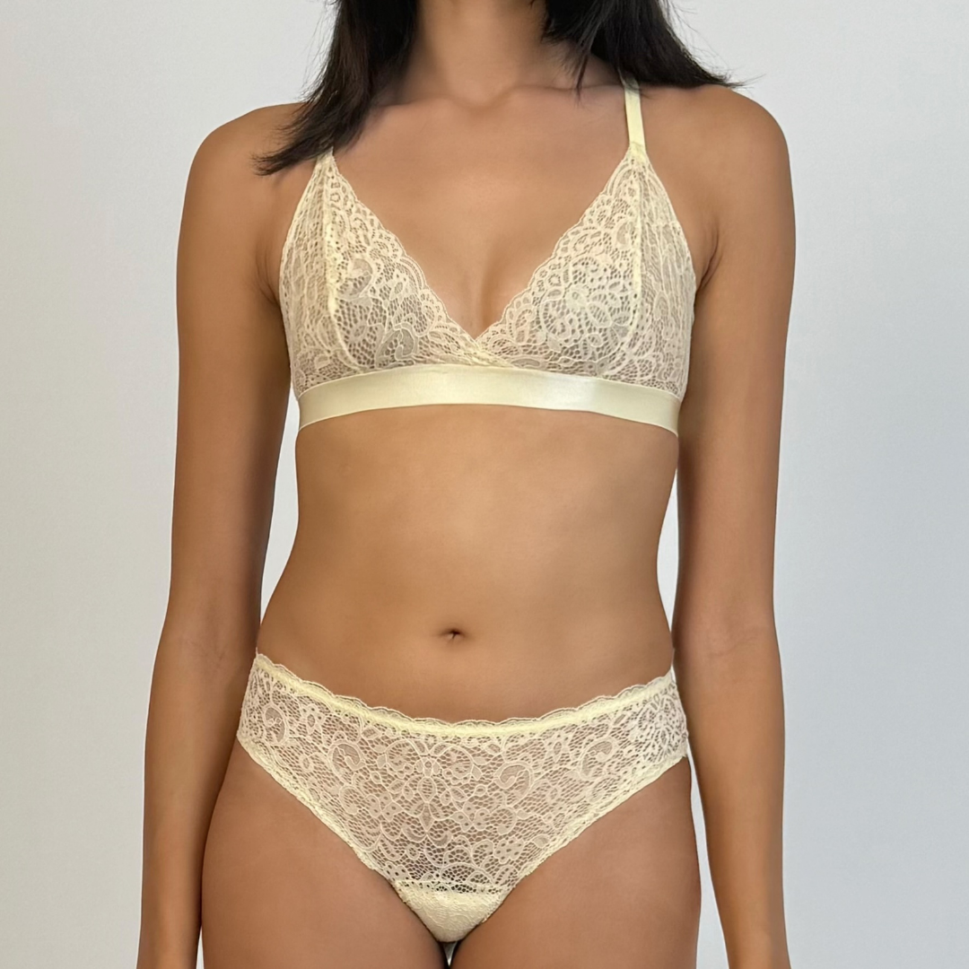 Spitzen Triangel BH Champagne