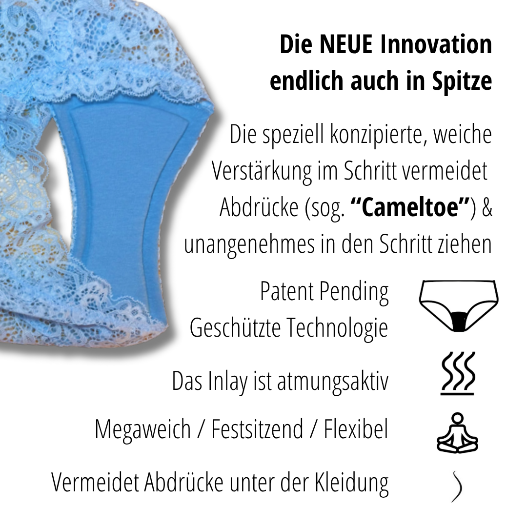 Spitzen Slip Blau Kein Cameltoe