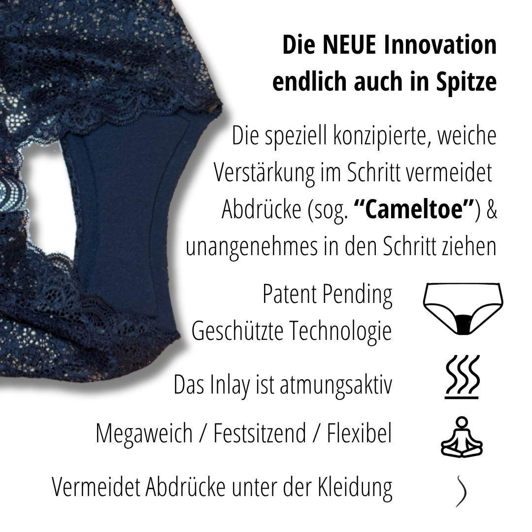 Spitzen Hipster schwarz Kein Cameltoe