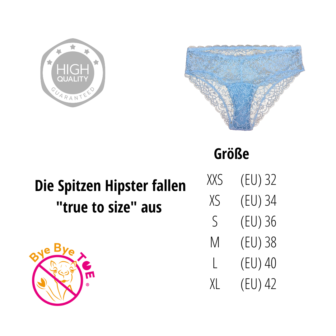 Spitzen Slip Blau No Cameltoe