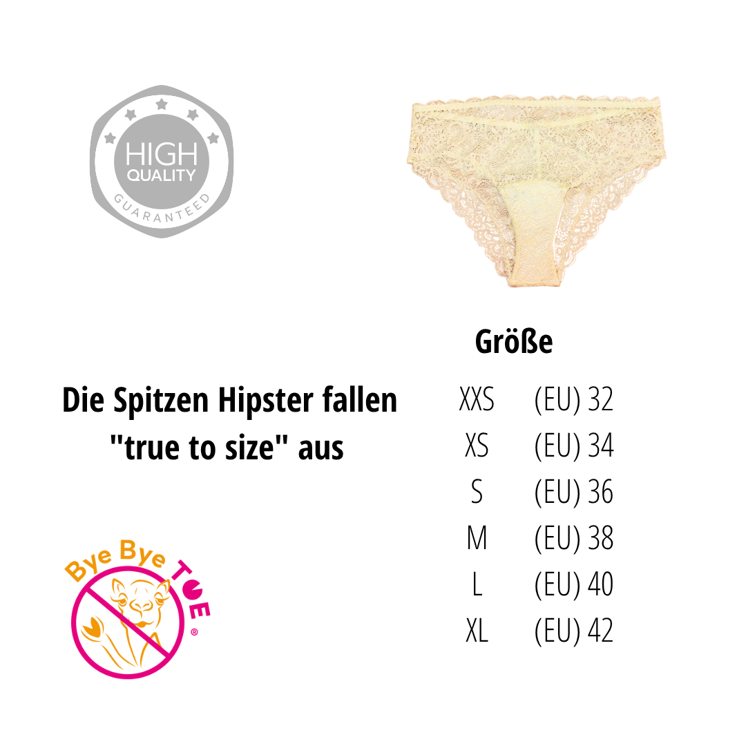 Spitzen Slip Champagne bequem kein Cameltoe